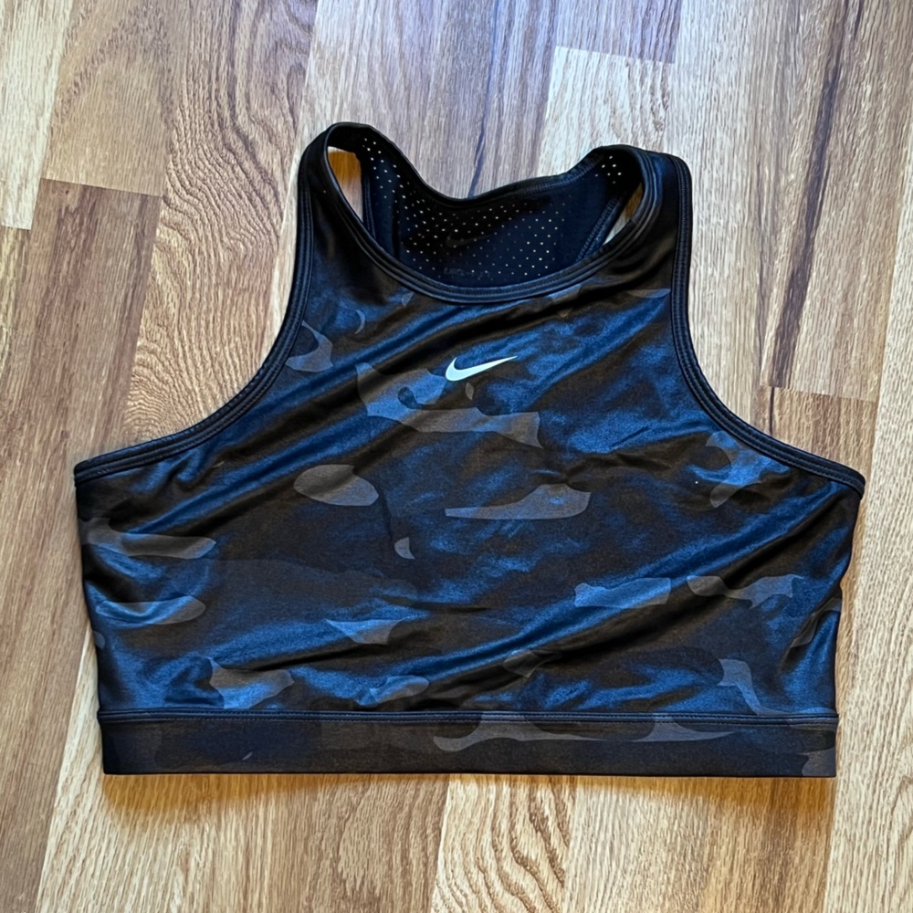 Nike Black Perforated Racerback Sports Bra
